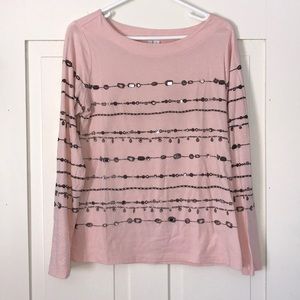 🔘 Pink Long Sleeve Shirt with Gems